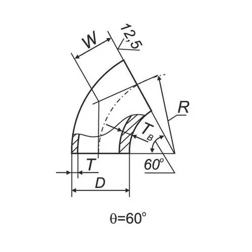 Отводы 60 в ВУС 800x820x32 мм 17Г1С ГОСТ 17375-2001