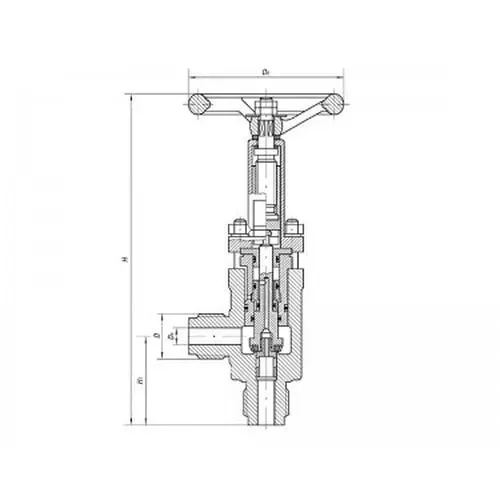 Бронзовый запорный угловой штуцерный клапан 521-35.3383 (ИТШЛ.49121116) 
