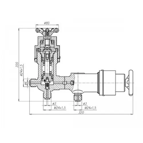 Бронзовый клапан для манометров с герметизацией 521-35.3253 (ИПЛT.49454403) 